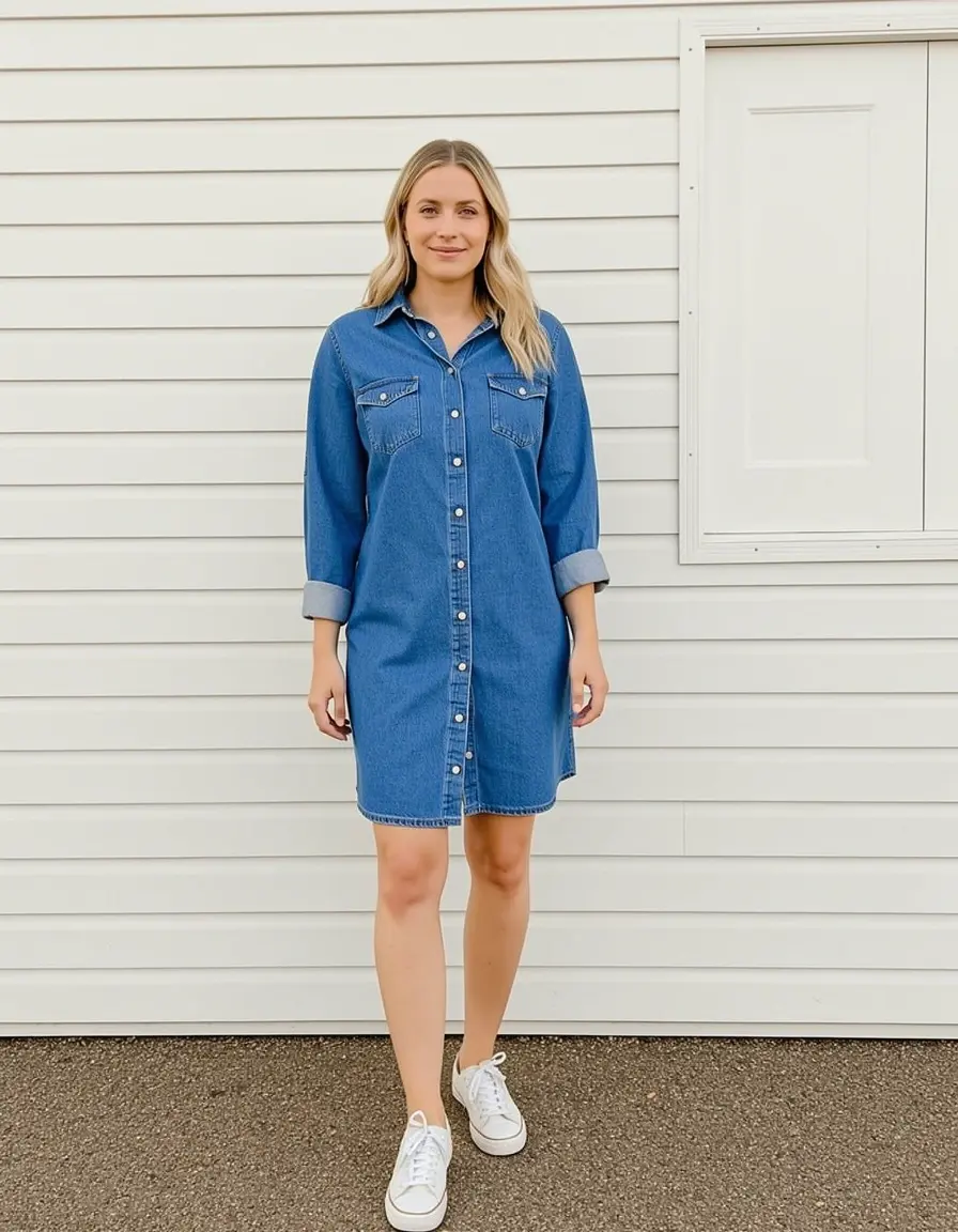 Vestido camisero vaquero casual