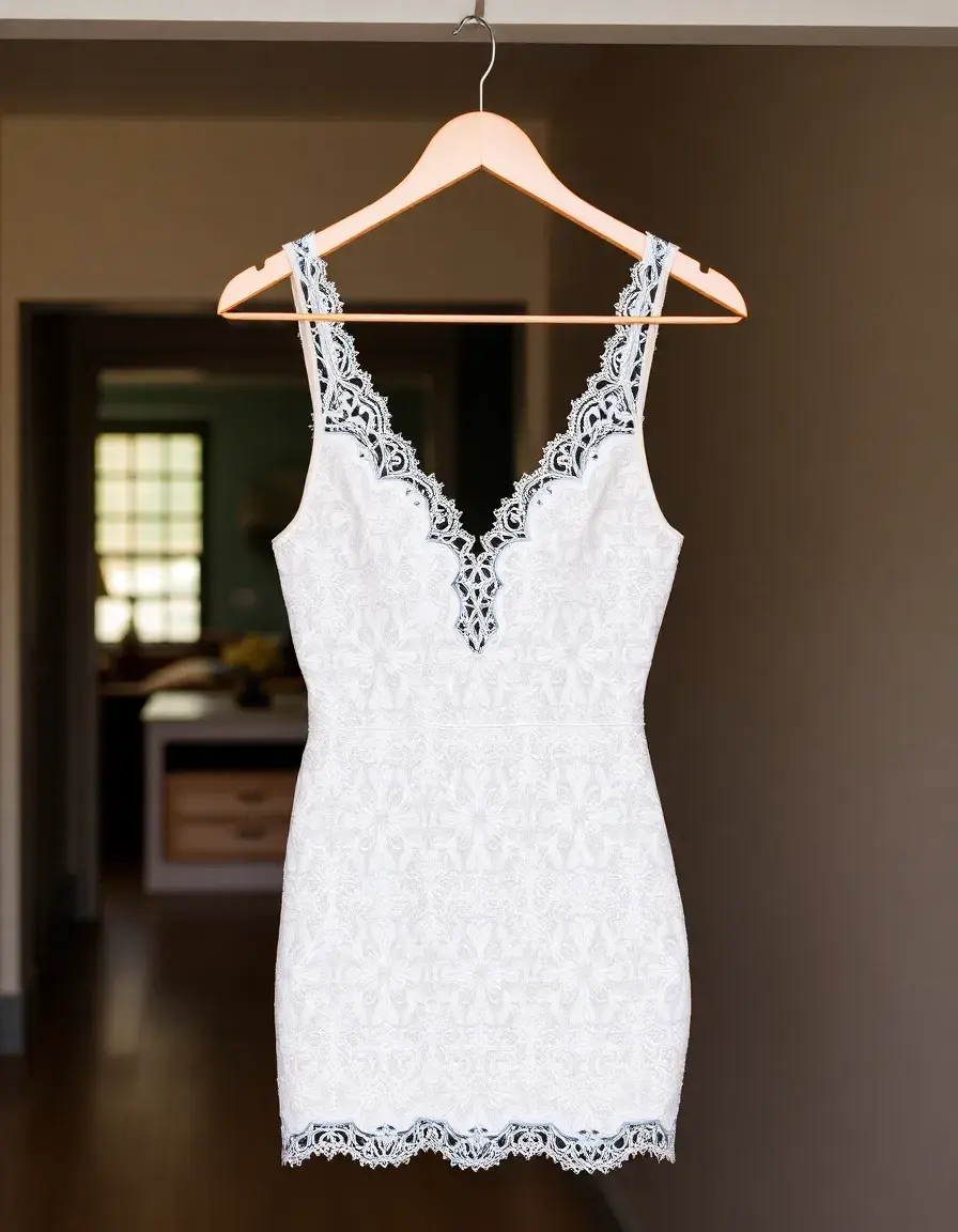Vestido ajustado de encaje blanco elegante