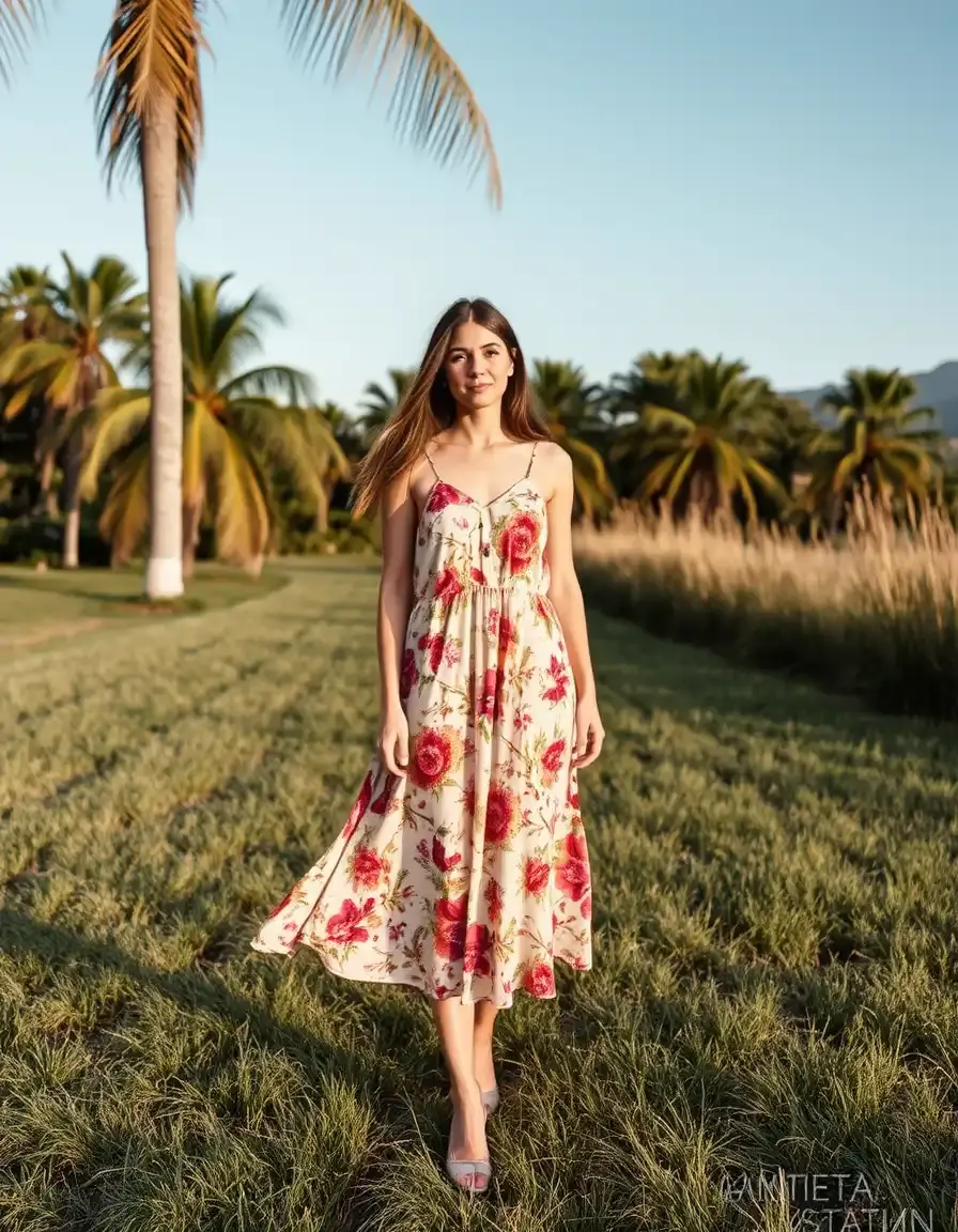 Vestido lencero con estampado floral