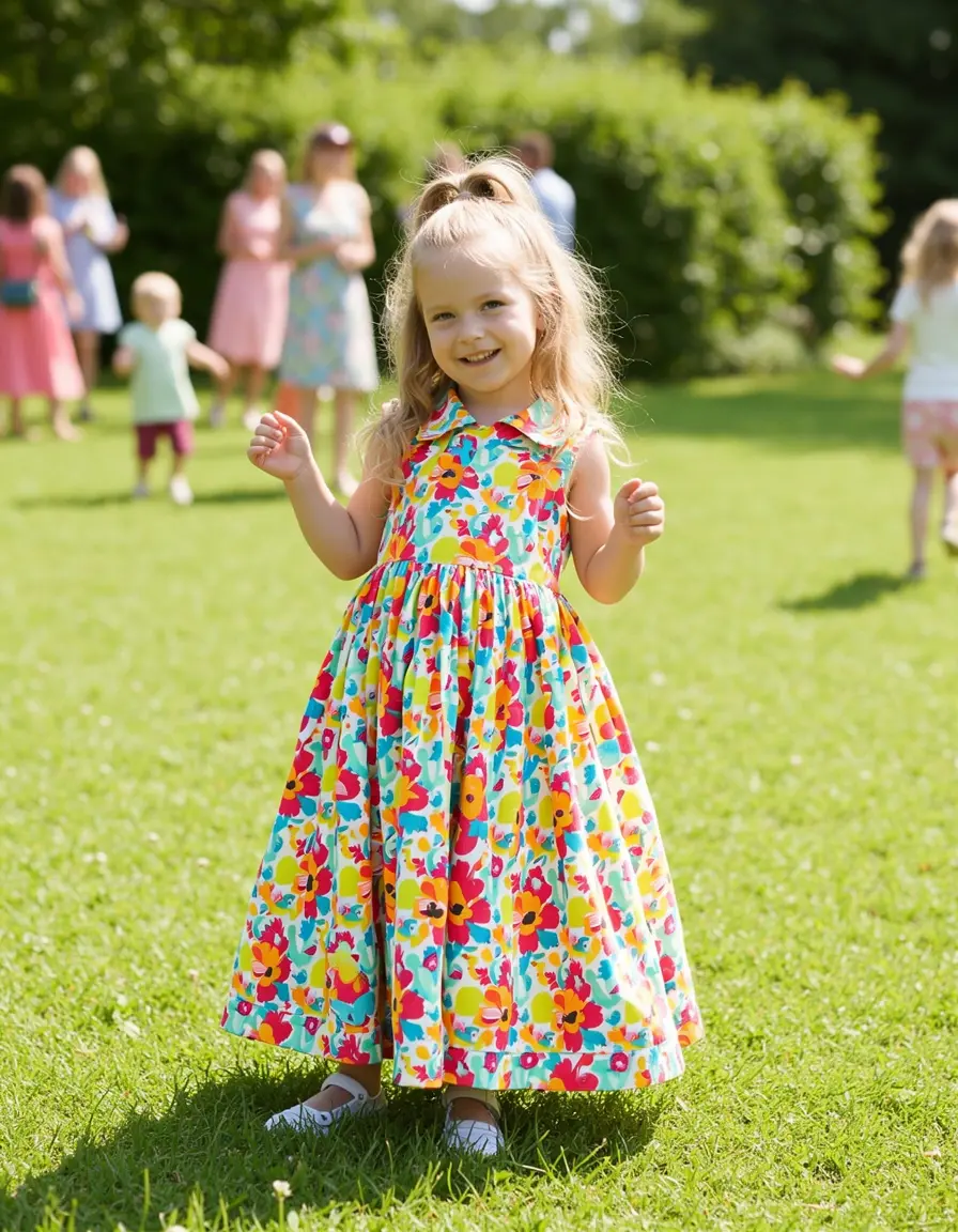 Vestido niña estampado floral fiesta