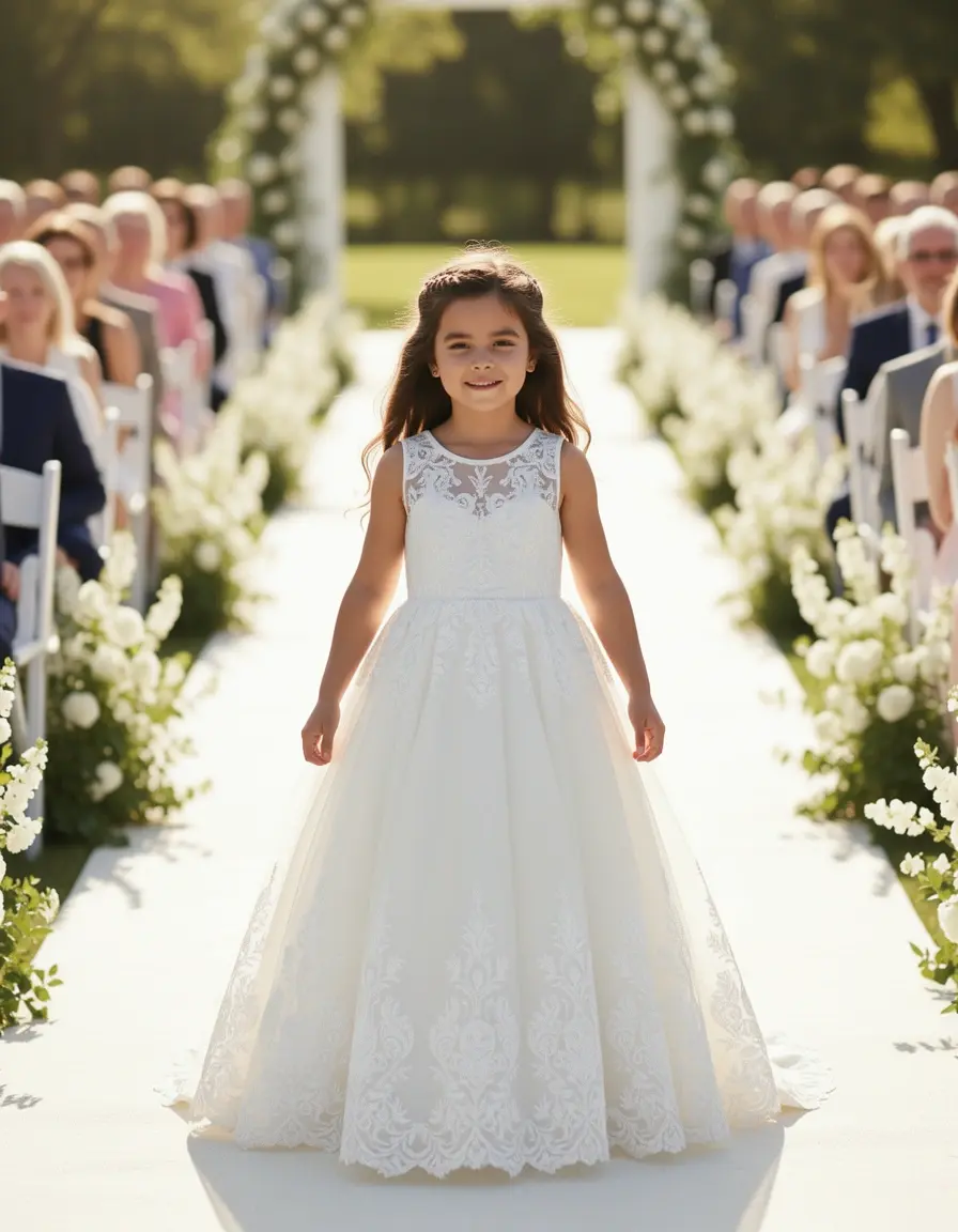 Vestido niña encaje blanco comunión