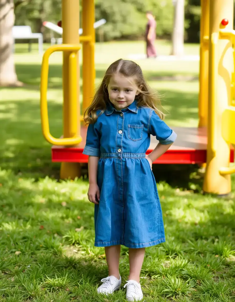 Vestido niña vaquero casual parque
