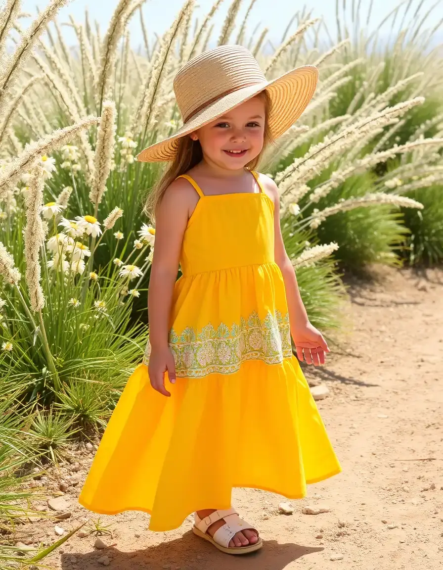 Vestido niña verano amarillo ligero