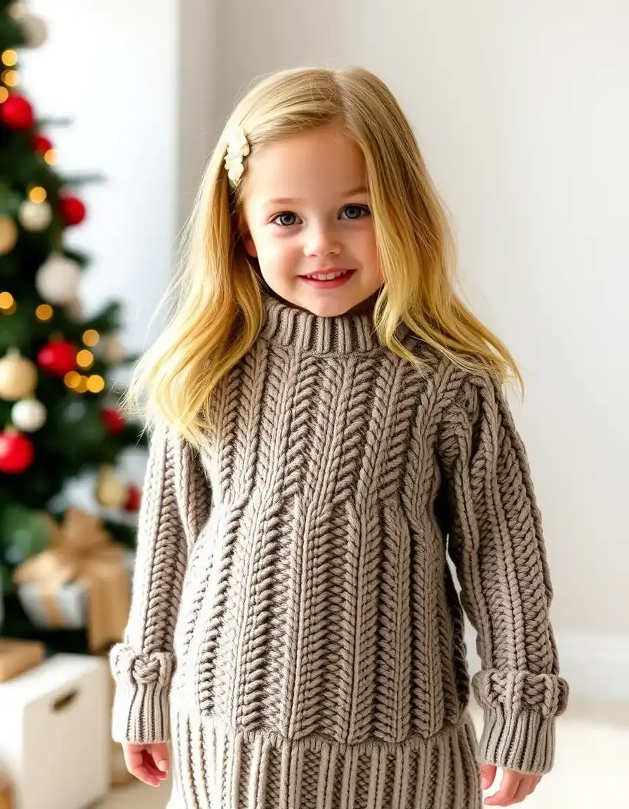 Vestido niña punto invierno abrigado
