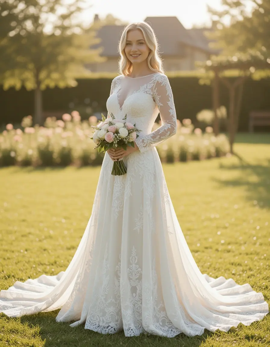 Lace Civil Dress romántico con encaje