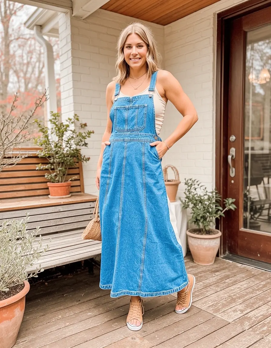 Vestido vaquero largo maxi estilo boho