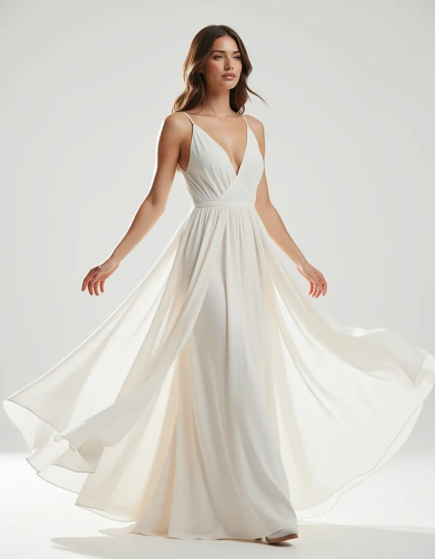 Vestido maxi de chifón para madrina