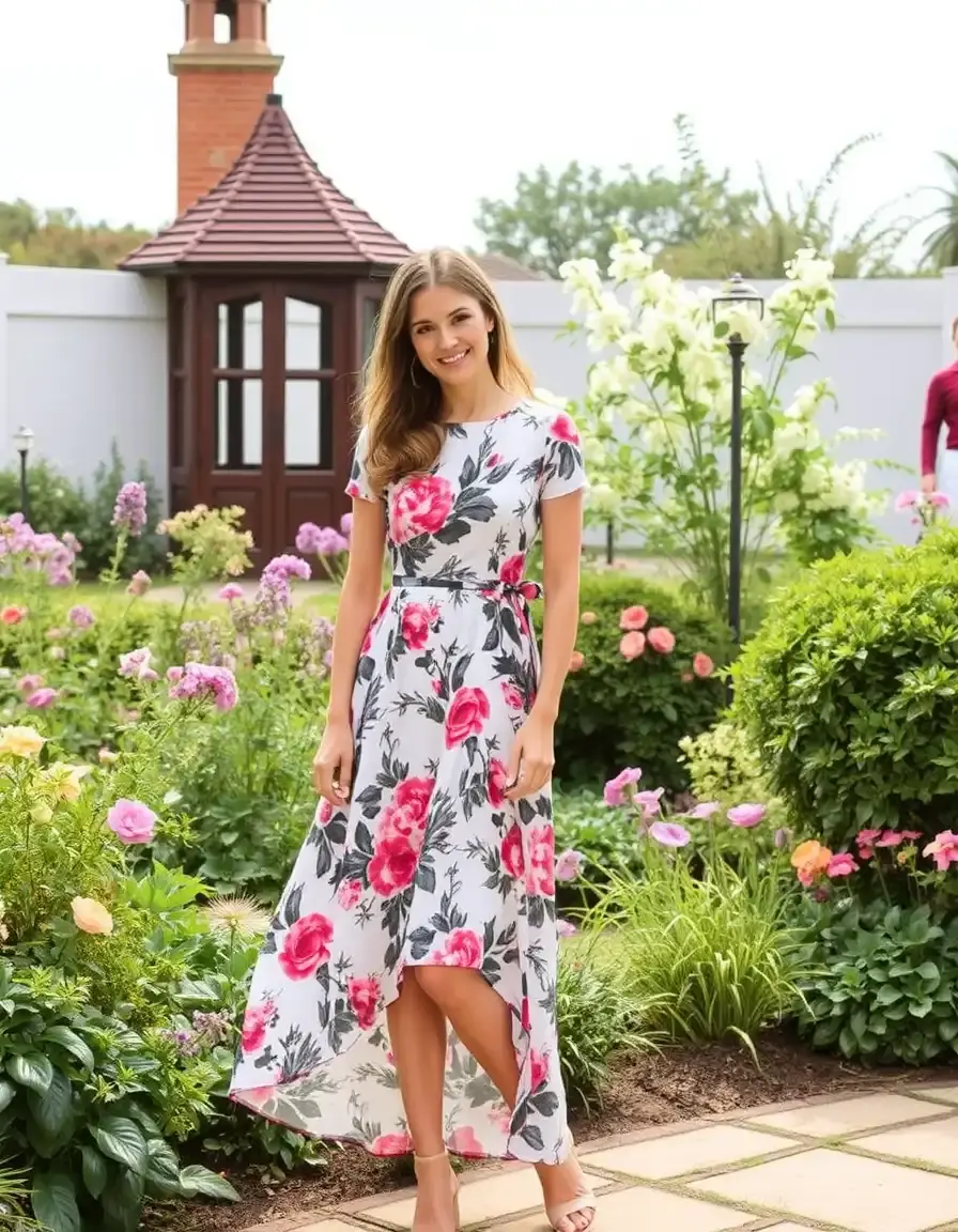 Vestido floral para madrina de boda