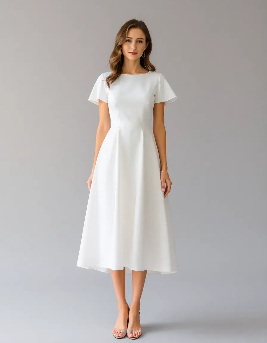 Vestido de novia corto sencillo blanco