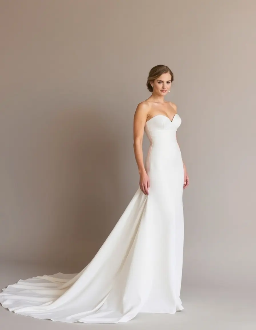 Vestido de novia palabra de honor minimalista