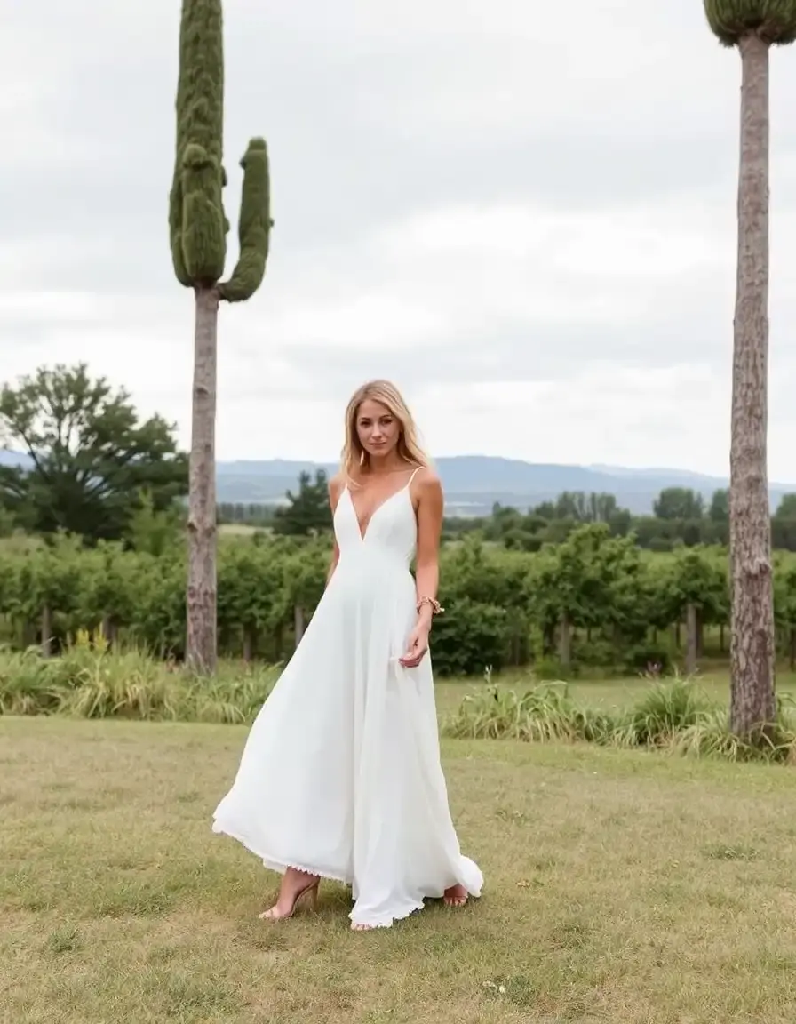 Vestido de novia boho sencillo y fluido