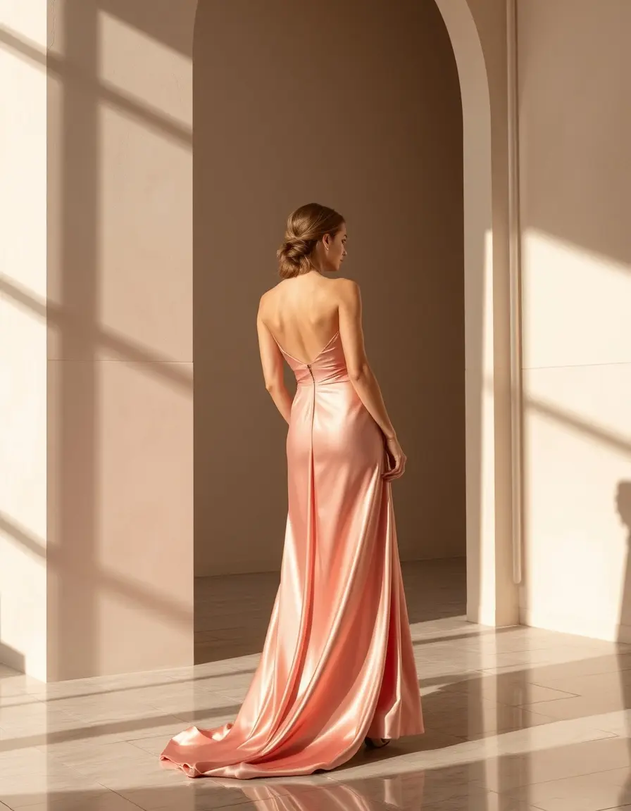 Vestido de novia de seda sencillo lujoso
