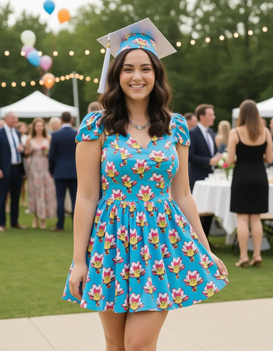 Vestido corto divertido para fiesta de graduación