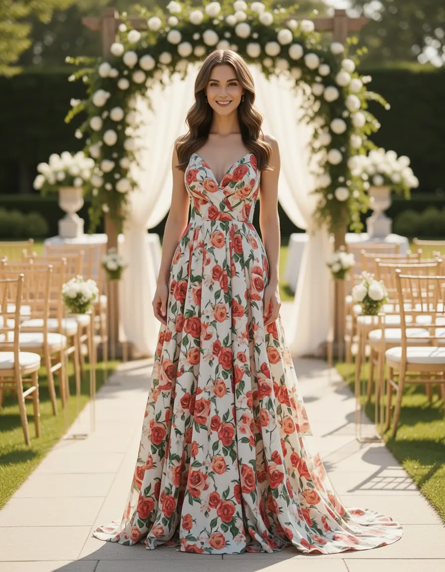 Vestido floral invitada estilo 2025