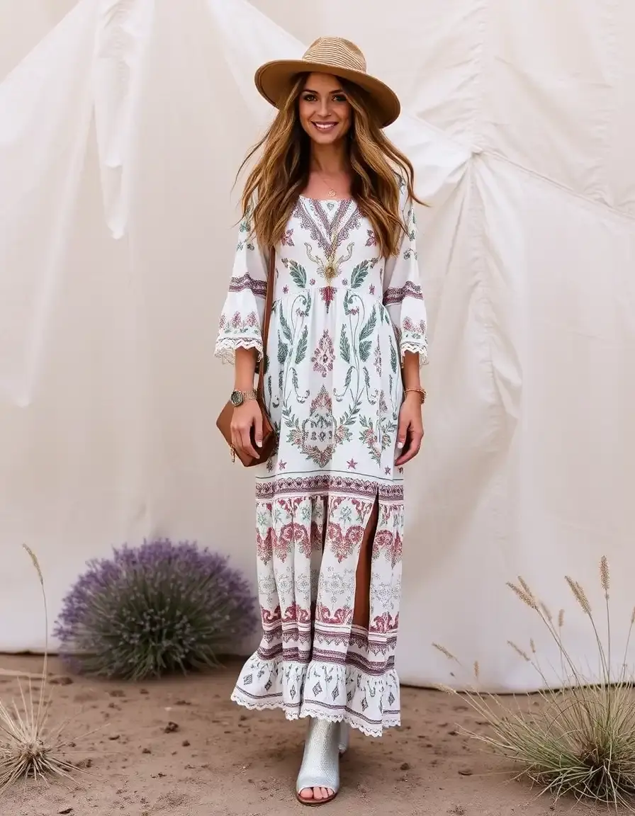 Vestido estilo boho chic para eventos 2025