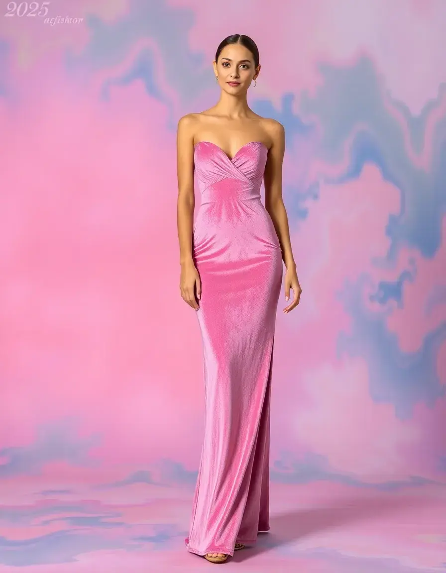 Vestido de terciopelo tendencia 2025