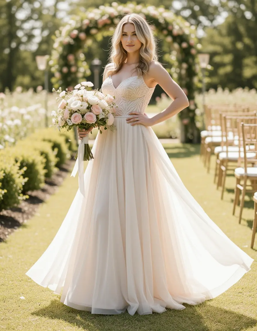 Vestido de gasa ligero para invitada de boda verano